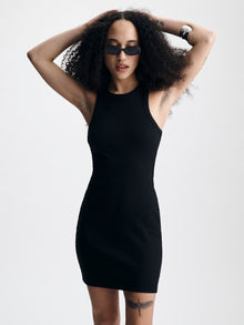 Women's Ribbed Tank Mini Dress in Black - BROOKLYN INDUSTRIES