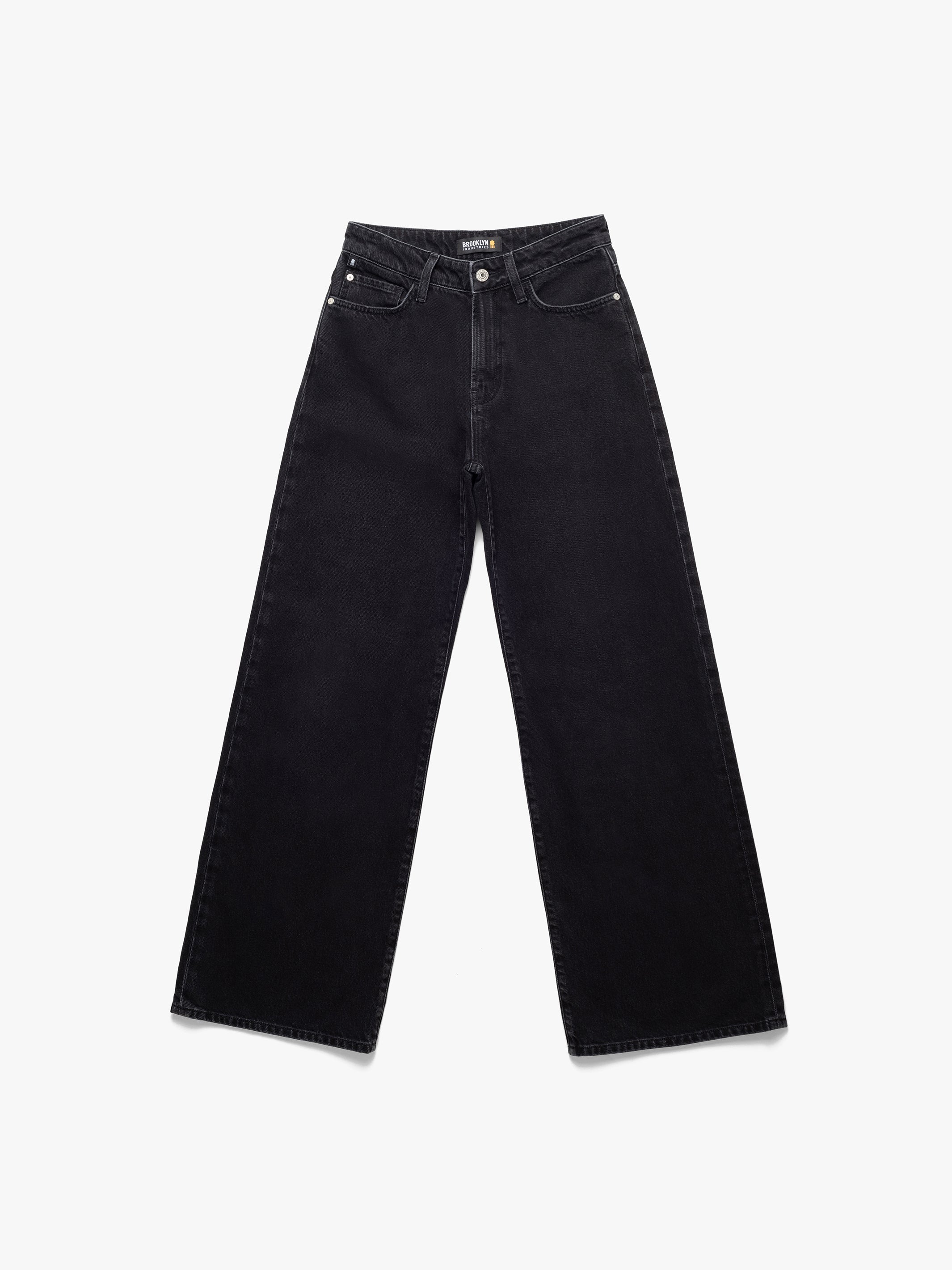 Women's Midtown Mid-Rise Relaxed Pants In Dark Smoke Denim - BROOKLYN INDUSTRIES