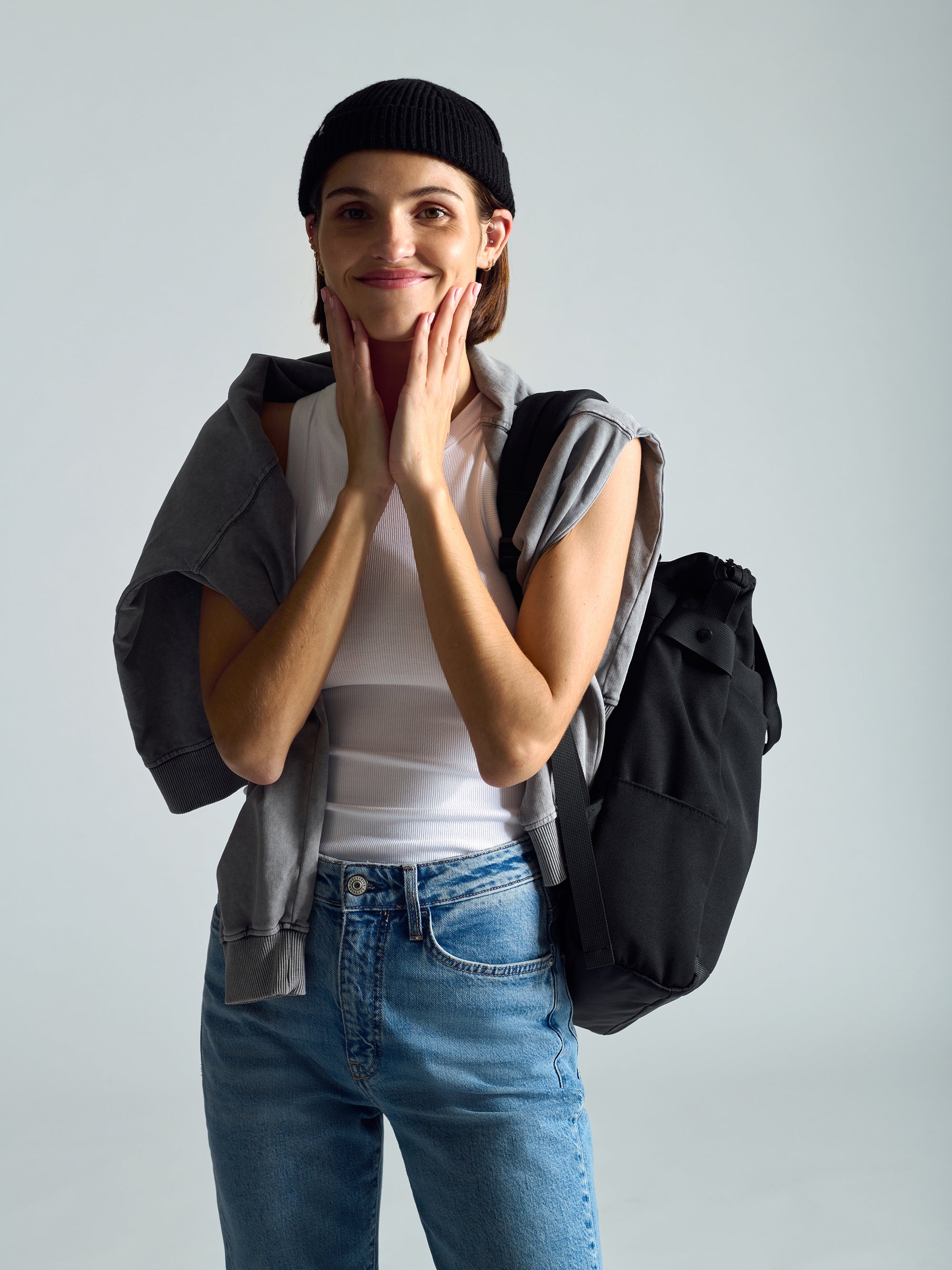 brooklyn industries leather backpack Brooklyn Industries Utility Backpack in Black