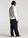 Men's Campus Half Zip Sweatshirt In Antique White - BROOKLYN INDUSTRIES