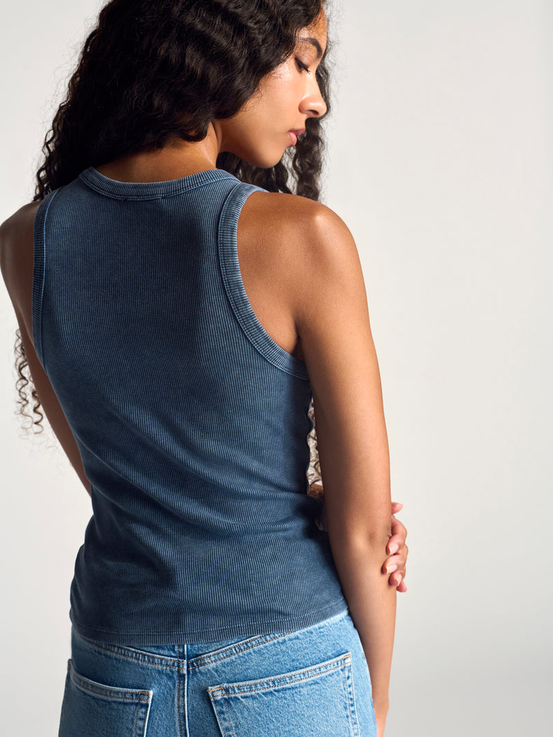 Women's Vintage Tank Top In Dark Denim - BROOKLYN INDUSTRIES