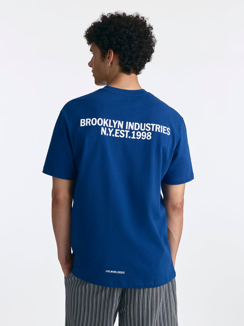Men's Logo T-Shirt in Navy Peony - BROOKLYN INDUSTRIES