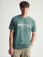 Men's Brooklyn Logo Cotton T-Shirt In Silver Pine