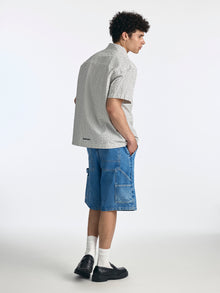 Men's Short Sleeve Plaid Shirt in Beige Check - BROOKLYN INDUSTRIES
