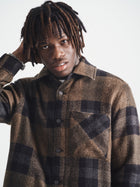 Men's Plaid Shacket in Black Check