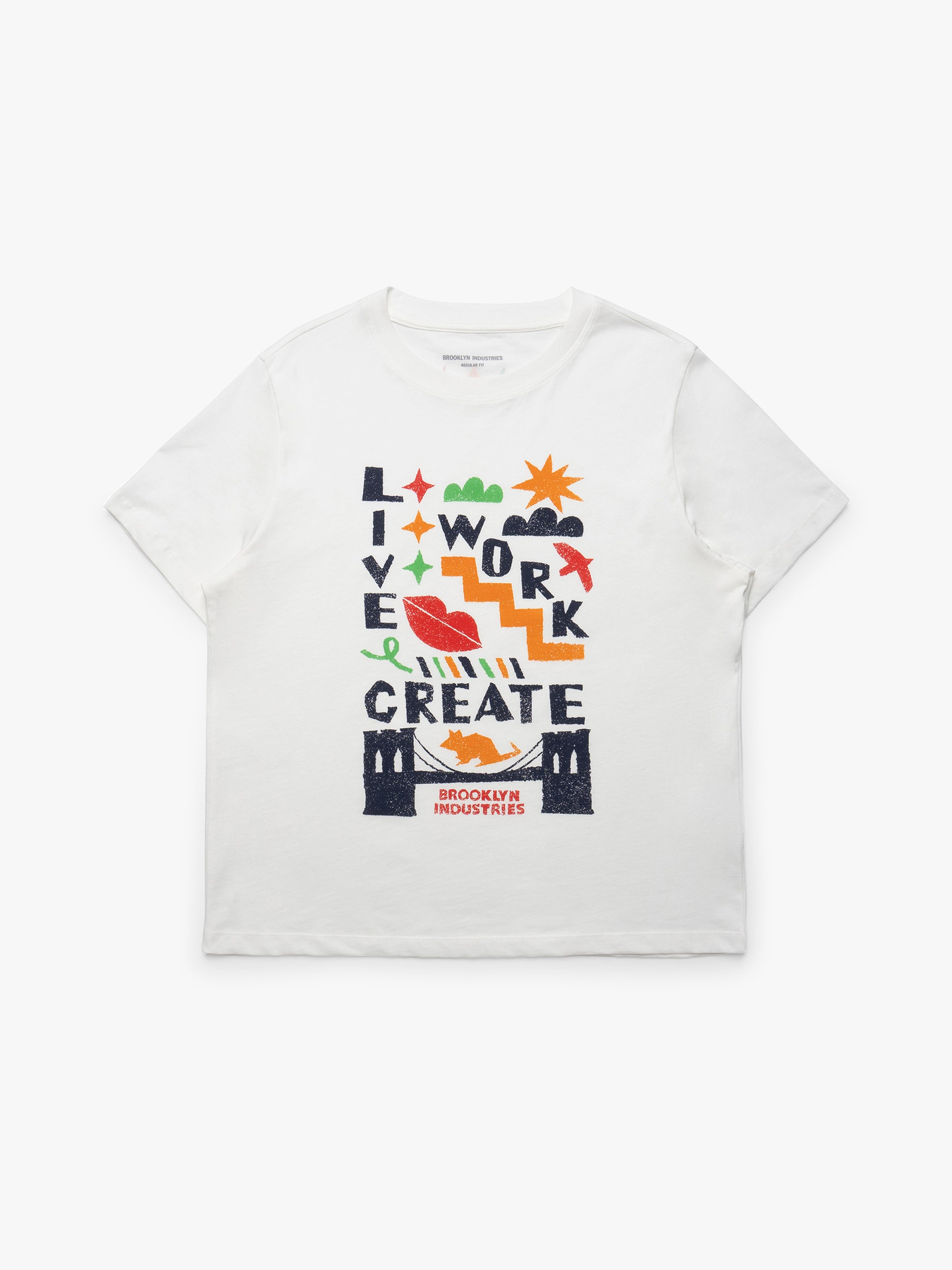 Women's Brooklyn Live Work Create T-Shirt in Antique White