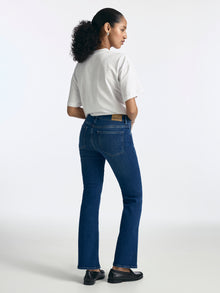 Metro Flare Jeans in Dark Distressed Denim - BROOKLYN INDUSTRIES