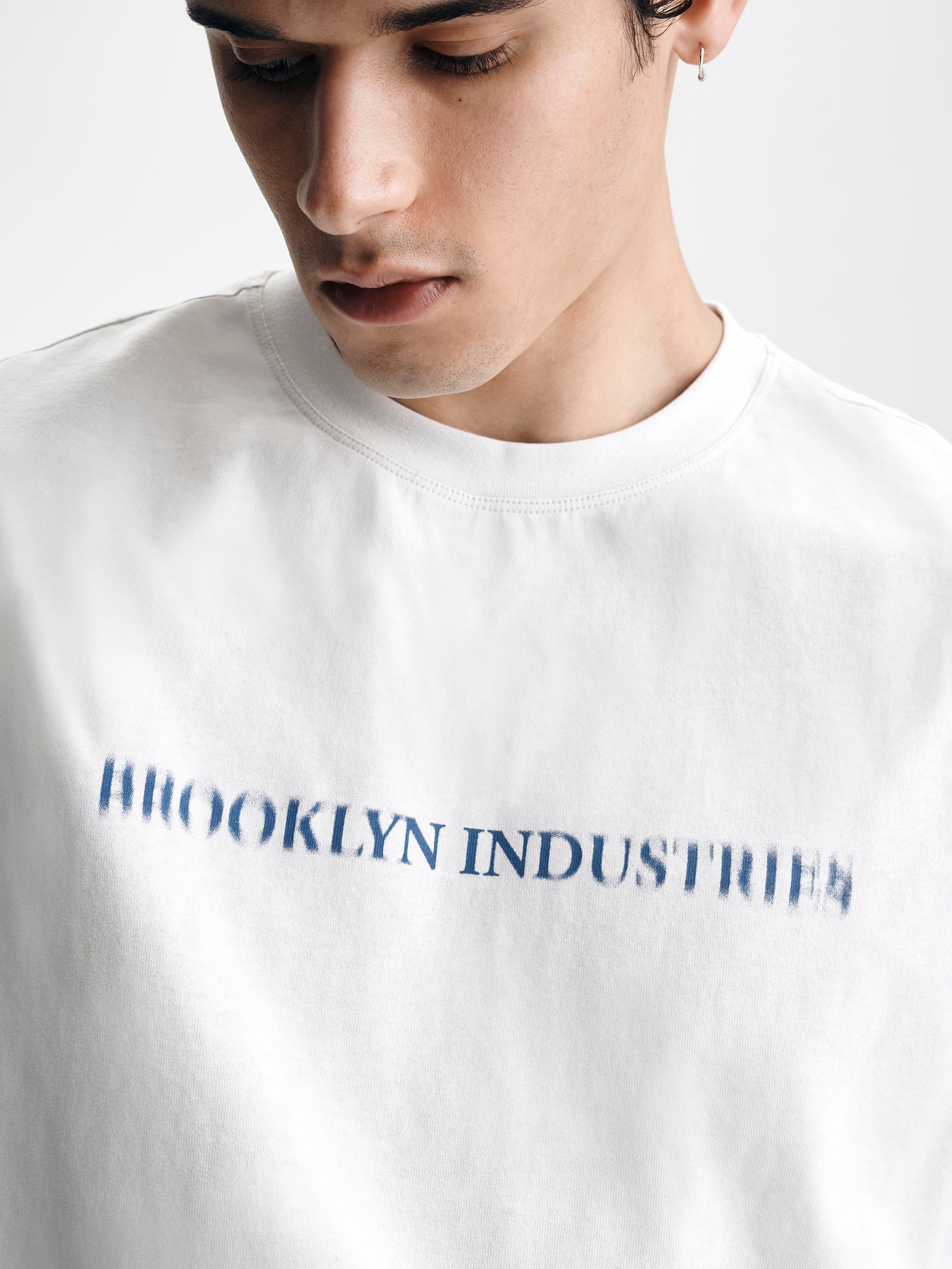Men's Live Work Create T-Shirt in White Onyx - BROOKLYN INDUSTRIES