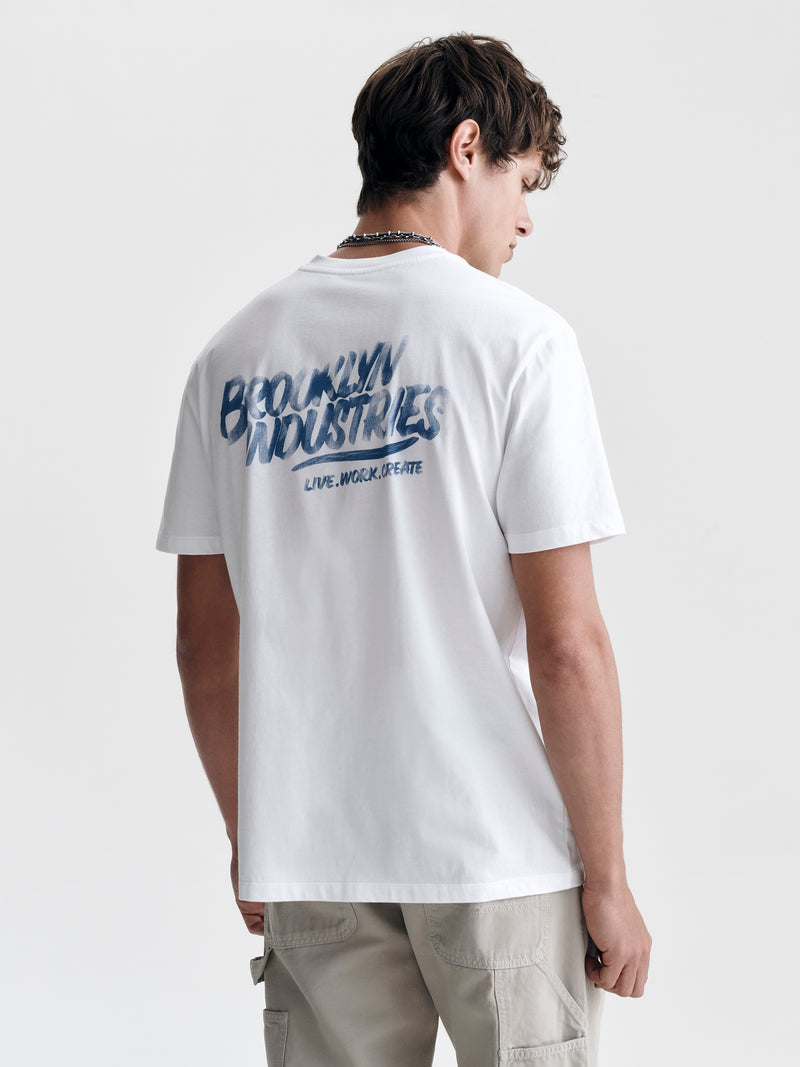 Men's Logo T-Shirt in White - BROOKLYN INDUSTRIES
