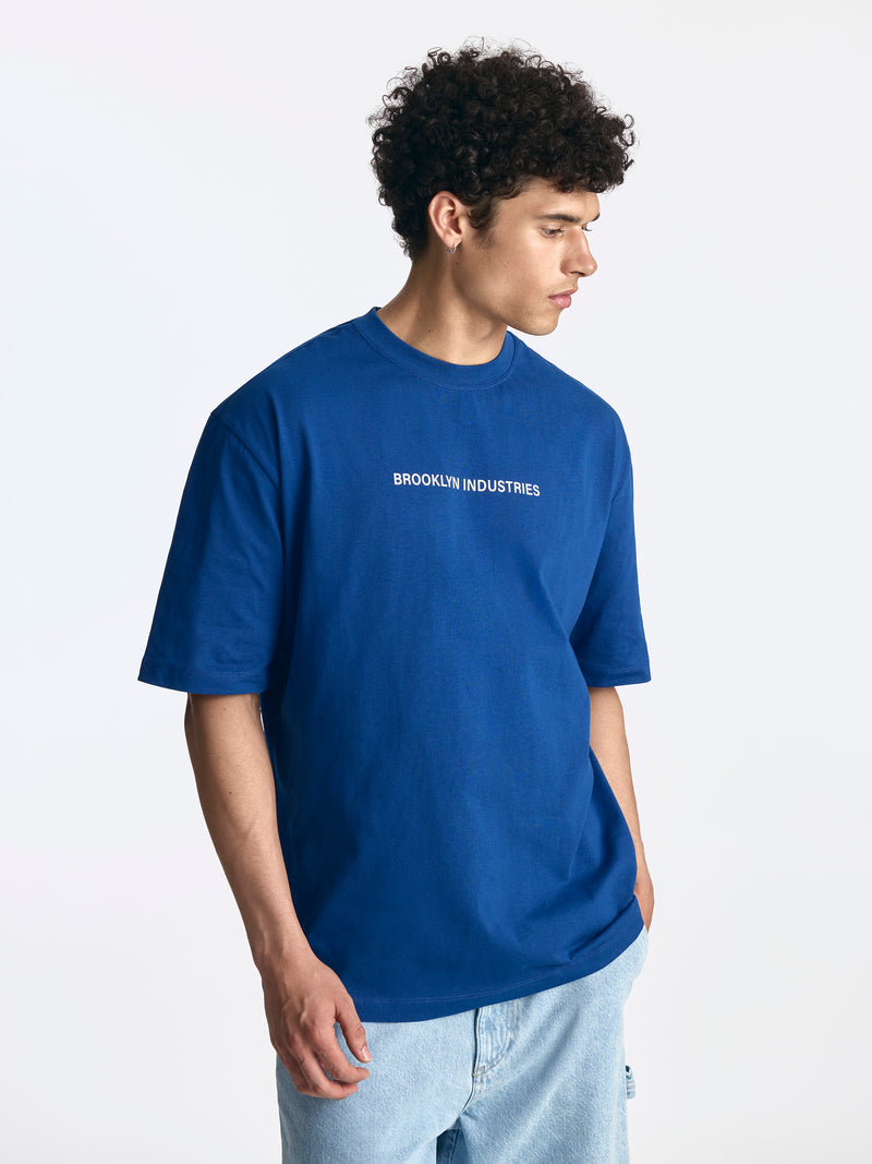 Men's Brooklyn Roots T-Shirt in Navy Peony - BROOKLYN INDUSTRIES
