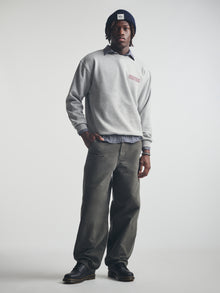 Men's 1998 Sweatshirt in Mid Grey Melange - BROOKLYN INDUSTRIES