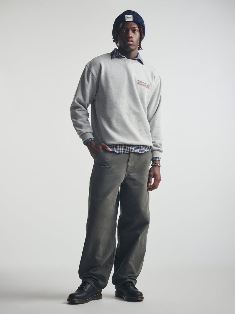 Men's 1998 Sweatshirt in Mid Grey Melange - BROOKLYN INDUSTRIES