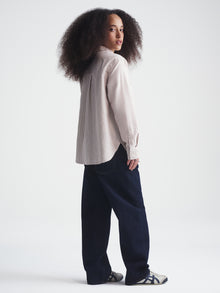 Women's Long Sleeve Shirt in Burgundy Striped