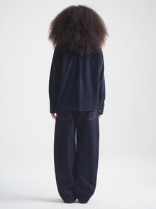 Women's Long Sleeve Corduroy Shirt in Dark Sapphire