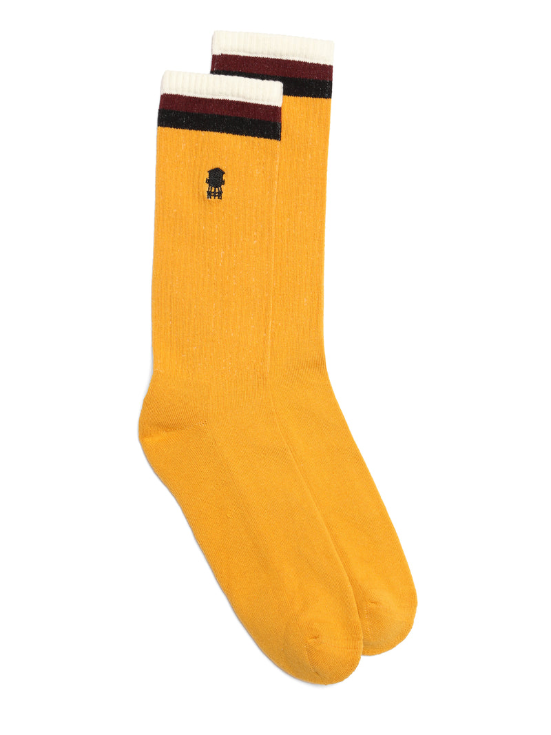 Men's Water Tower Logo Socks in Amber Yellow - BROOKLYN INDUSTRIES