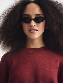 Women's Brooklyn Waffle Sweater in Windsor Wine - BROOKLYN INDUSTRIES