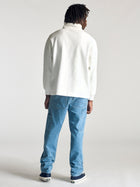 Men's Half Zip Sweatshirt In Antique White - BROOKLYN INDUSTRIES