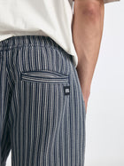 Men's Drawstring Striped Shorts in Indigo - BROOKLYN INDUSTRIES