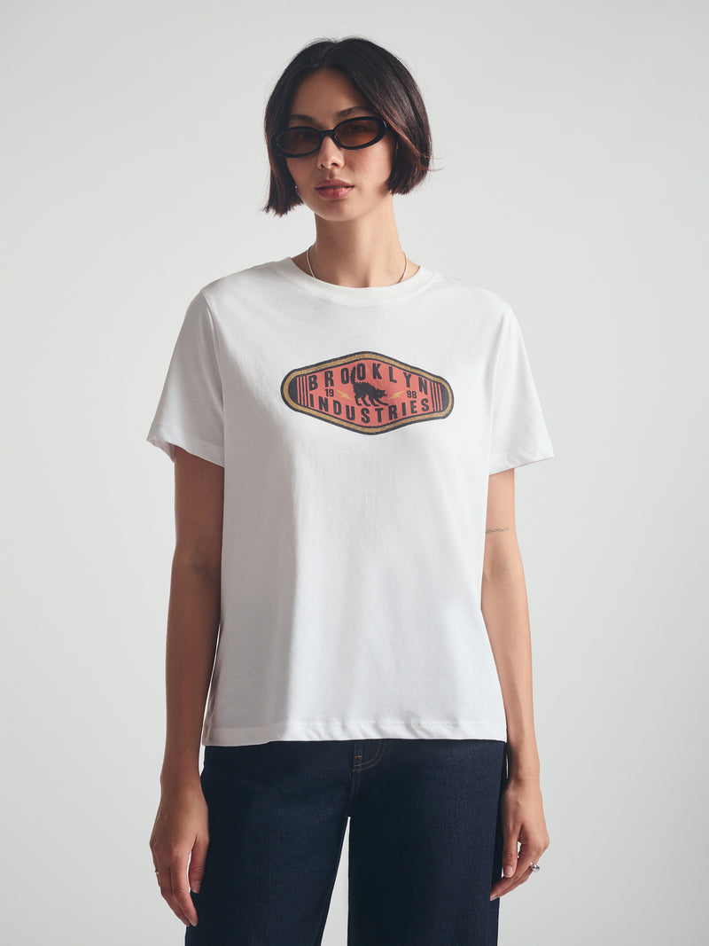 Women's Brooklyn Cat T-Shirt in White