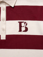 Women's Brooklyn Long Sleeve Striped Rugby T-Shirt in Biking Red Striped