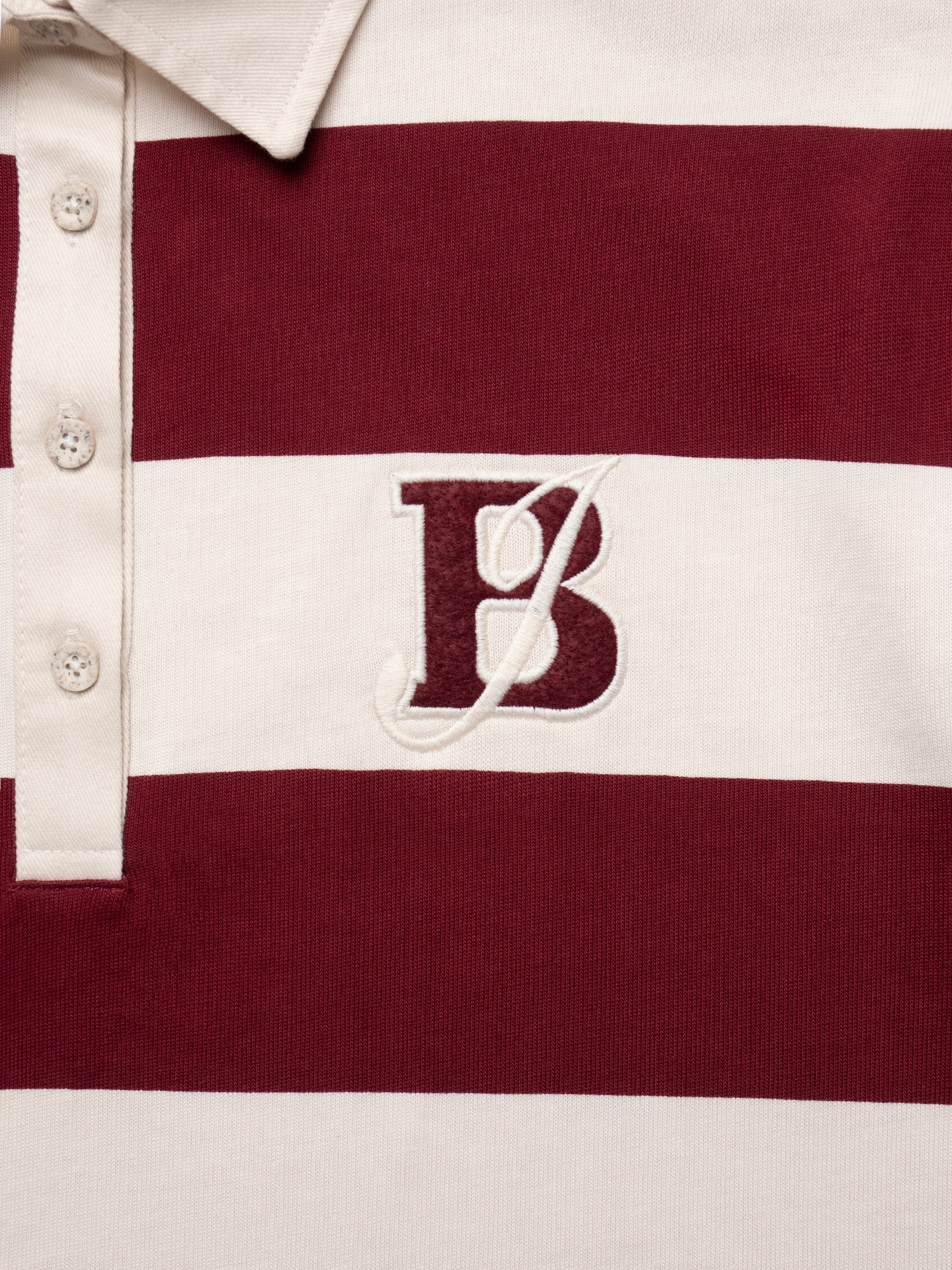 Women's Brooklyn Long Sleeve Striped Rugby T-Shirt in Biking Red Striped