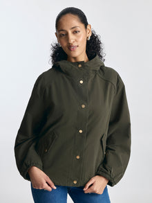 Women's Button-Up Utility Jacket in Deep Depths - BROOKLYN INDUSTRIES