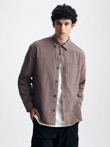 Men's Long Sleeve Plaid Shirt in Black Check - BROOKLYN INDUSTRIES