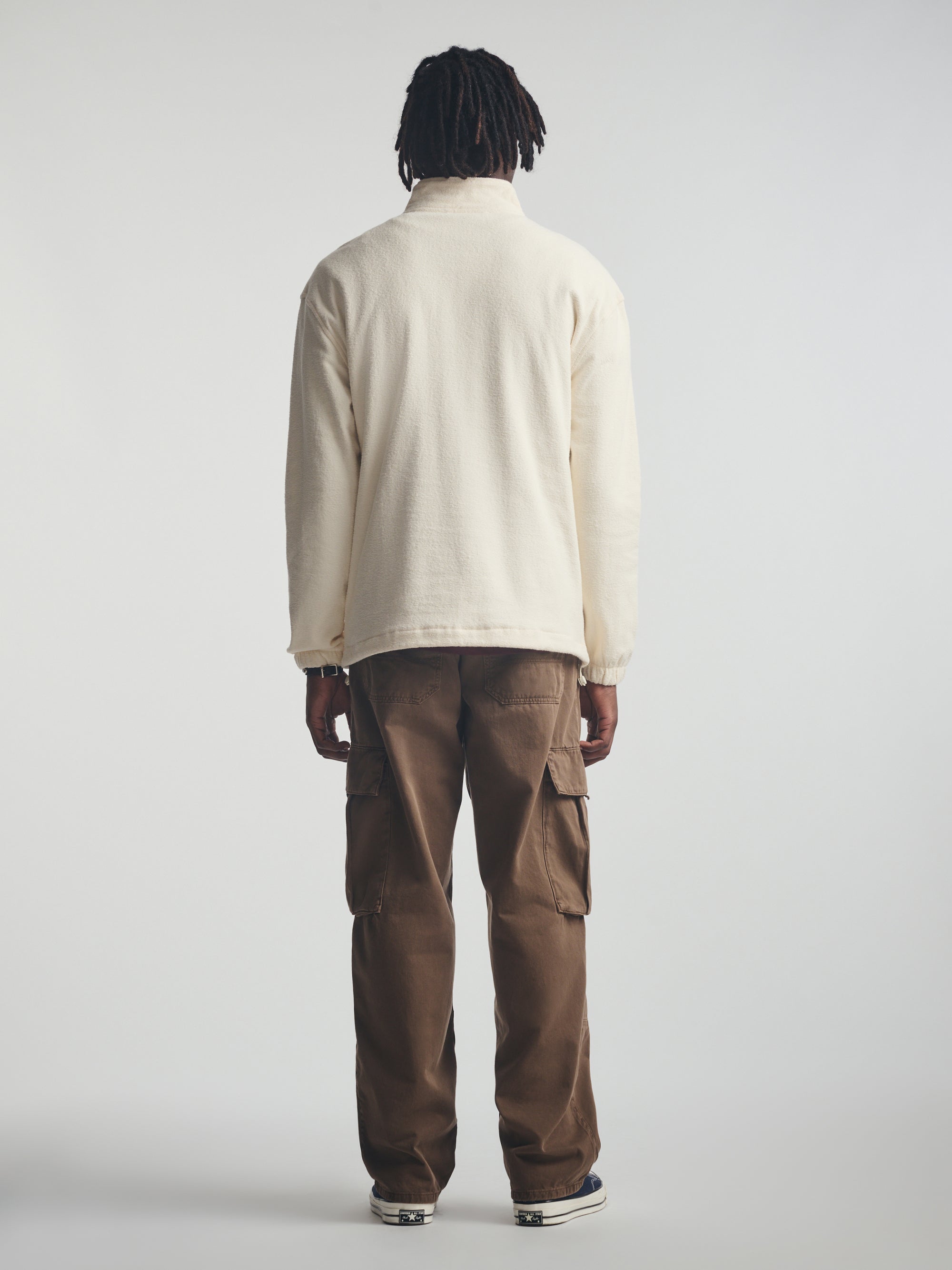Men's Brooklyn Half Buttoned Sweatshirt in Turtledove - BROOKLYN INDUSTRIES