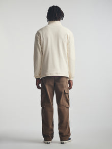 Men's Brooklyn Half Buttoned Sweatshirt in Turtledove - BROOKLYN INDUSTRIES