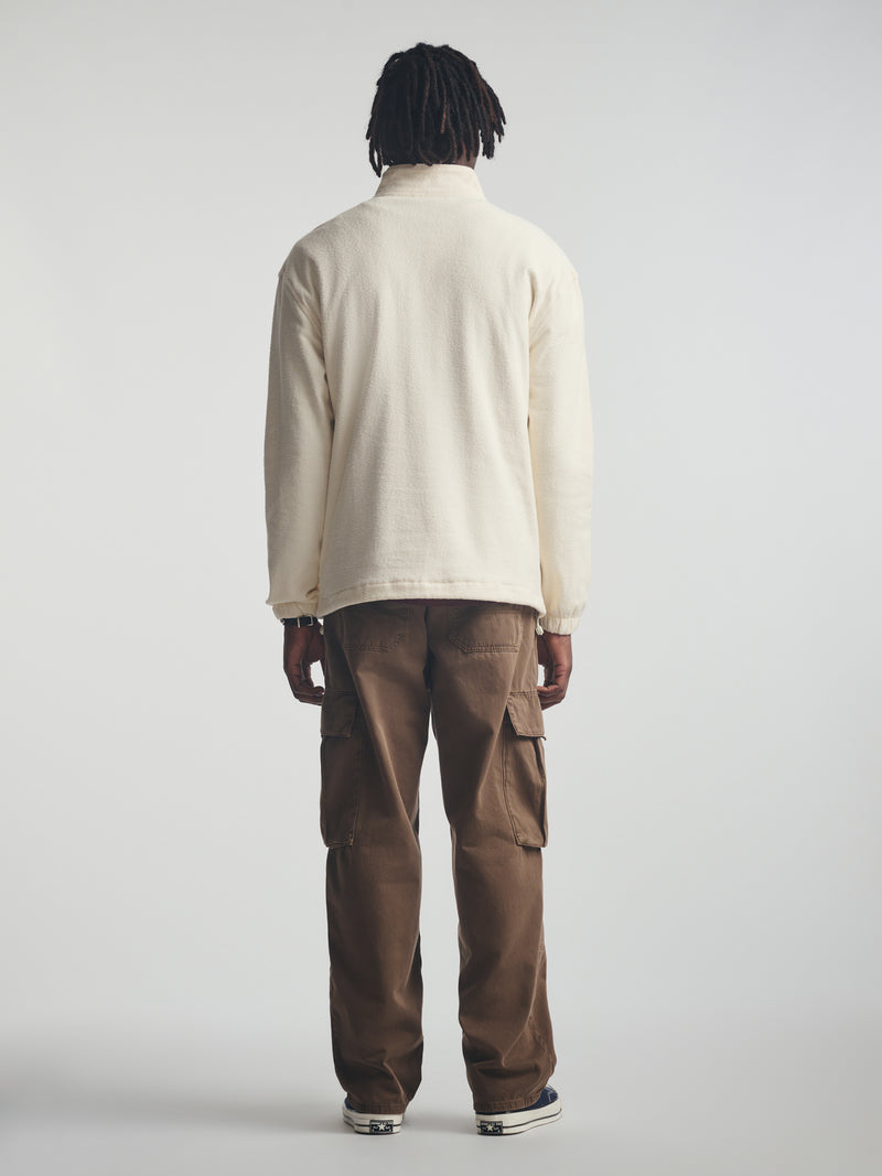 Men's Brooklyn Half Buttoned Sweatshirt in Turtledove - BROOKLYN INDUSTRIES