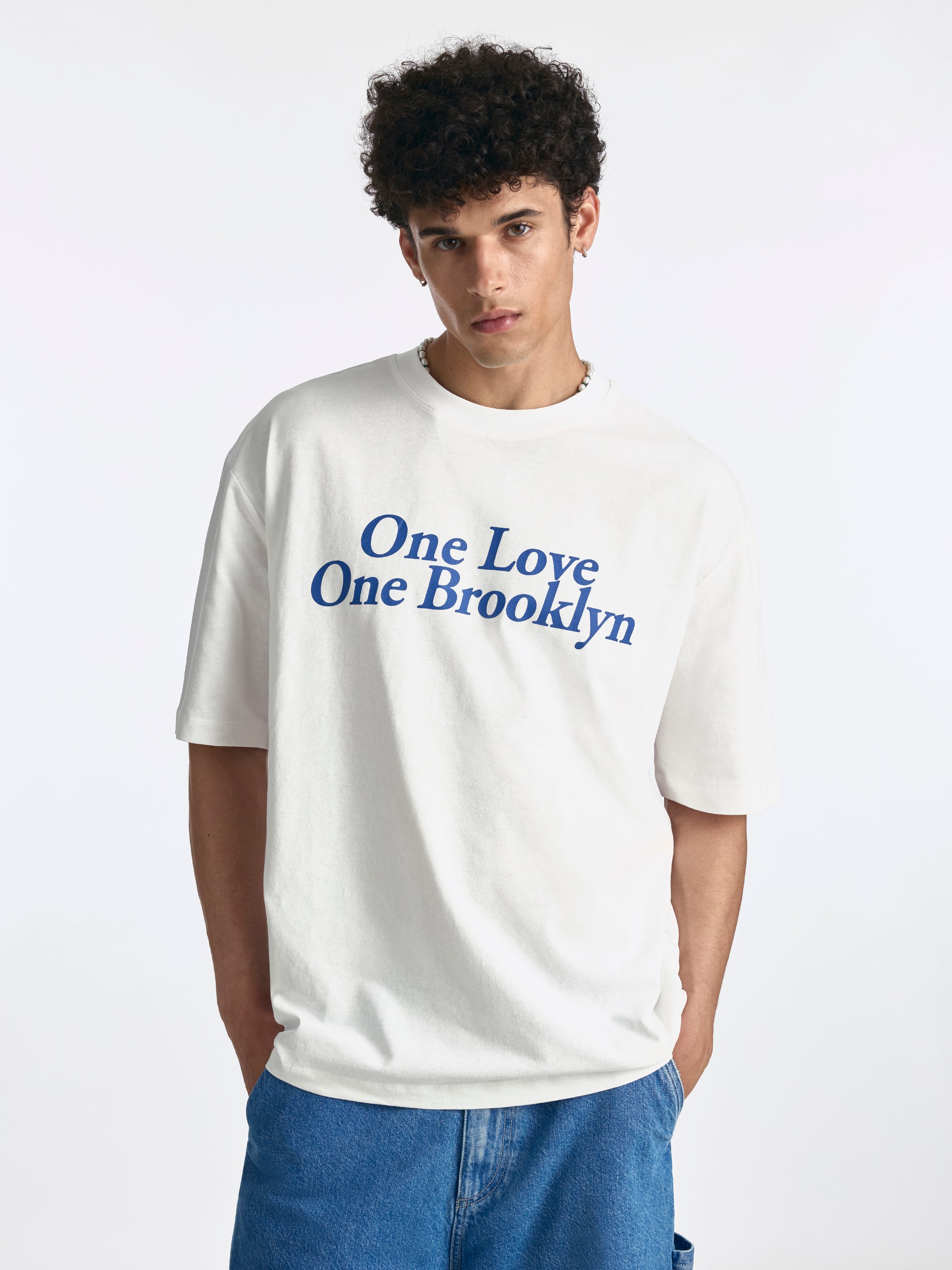 Men's One Love One Brooklyn T-Shirt in White - BROOKLYN INDUSTRIES