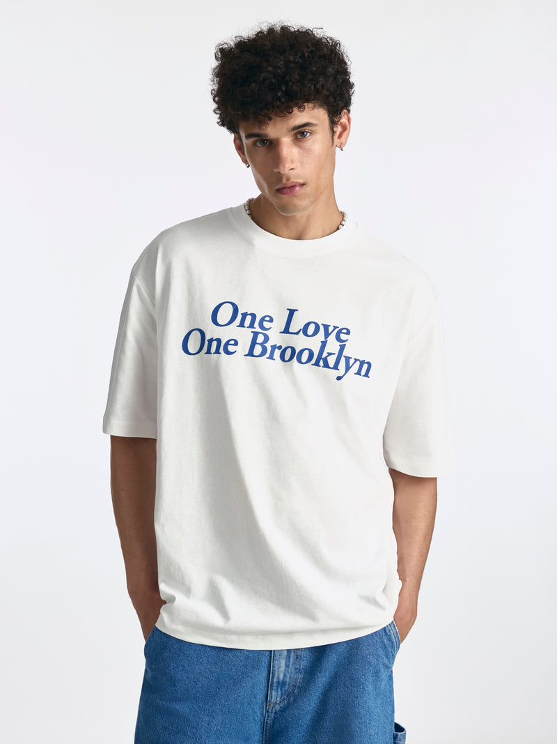 Men's One Love One Brooklyn T-Shirt in White - BROOKLYN INDUSTRIES