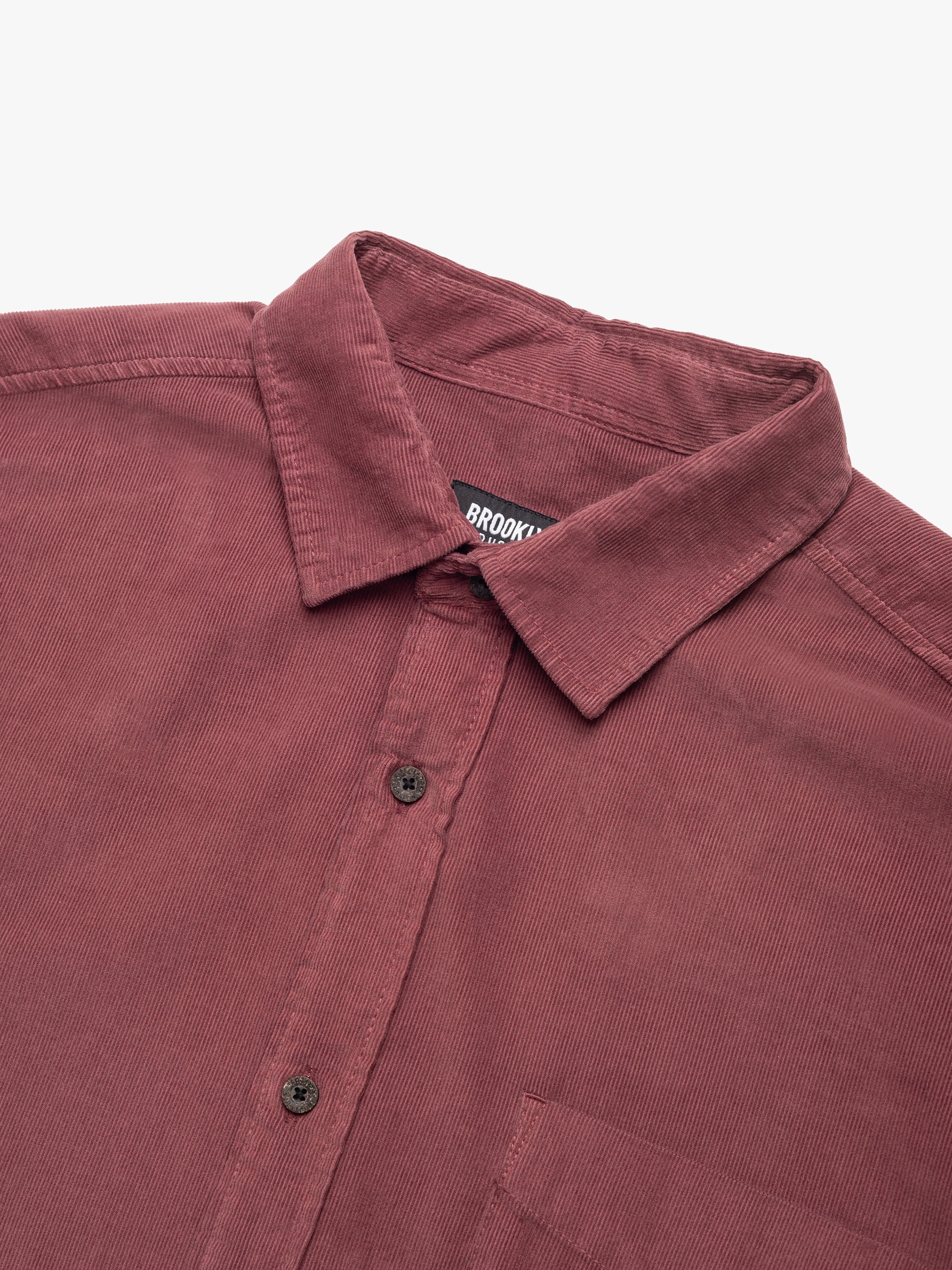 Men's Corduroy Long Sleeve Shirt In Red Mahogany - BROOKLYN INDUSTRIES