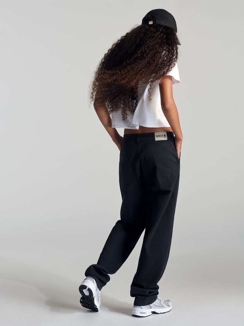 Women's Chino Pant In Black Twill - BROOKLYN INDUSTRIES