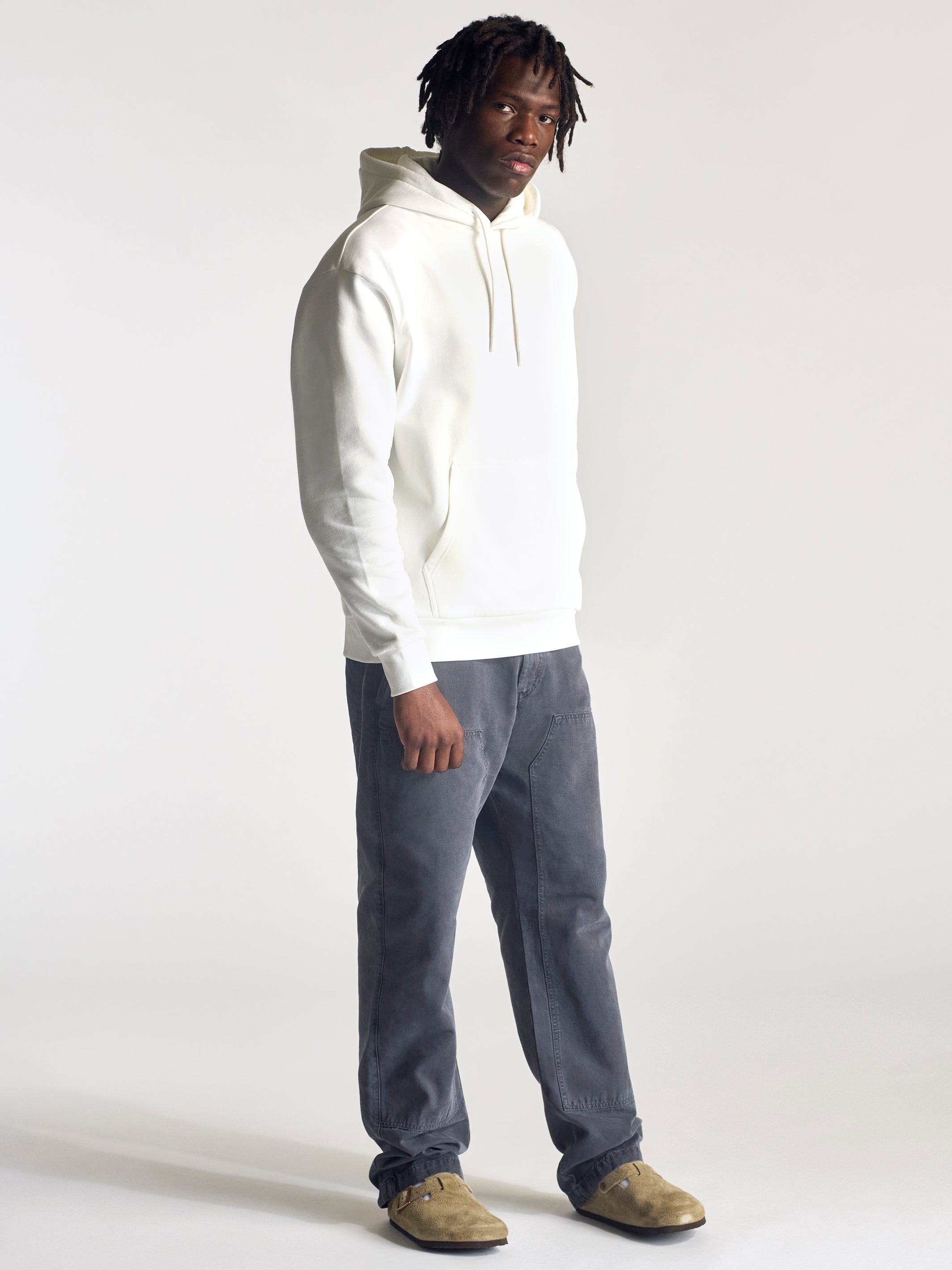 Men's Montrose Hooded Sweatshirt In Antique White - BROOKLYN INDUSTRIES