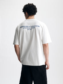 Men's Live Work Create T-Shirt in White Onyx - BROOKLYN INDUSTRIES