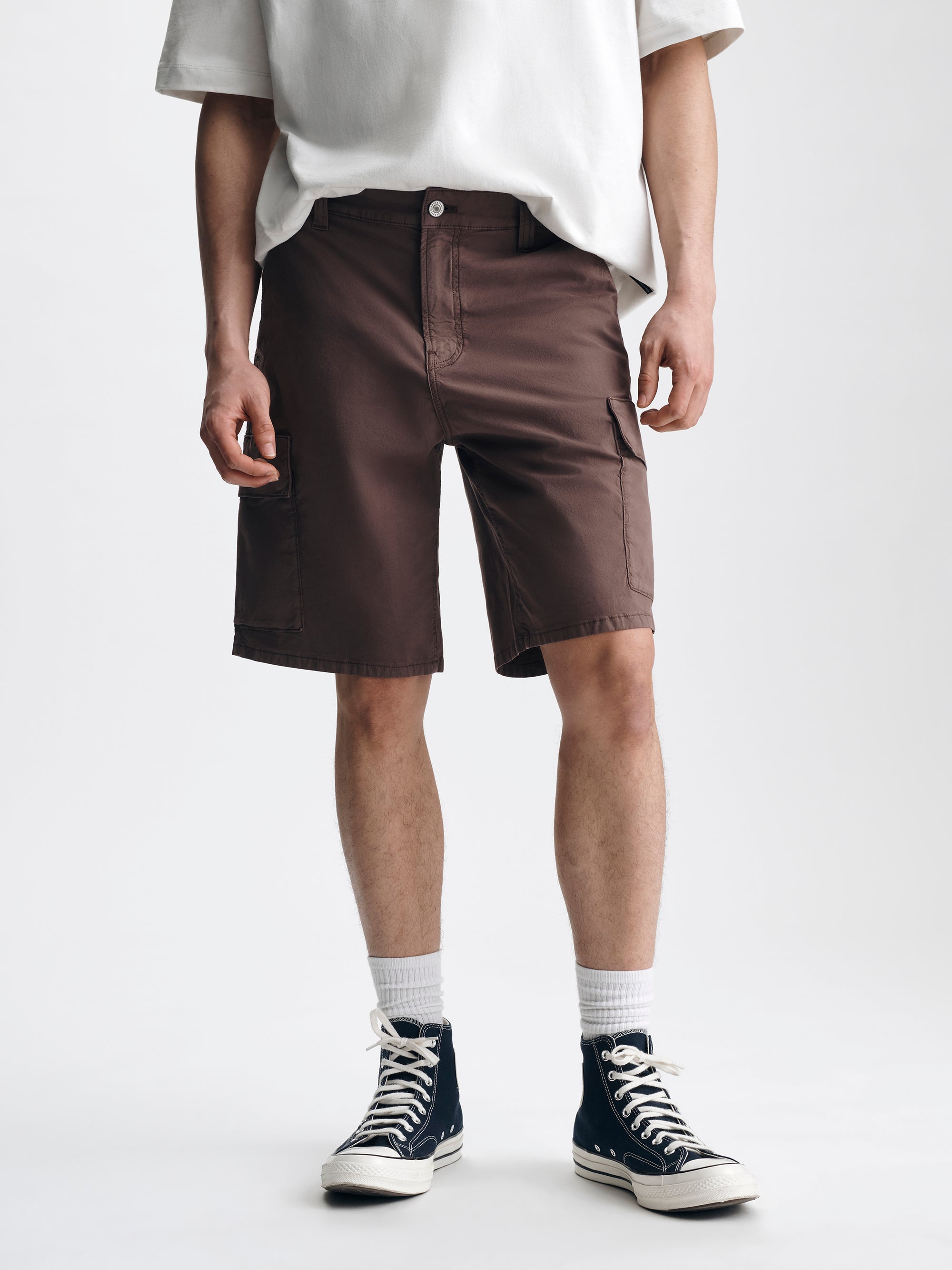 Men's Graham Cargo Shorts in French Roast Colored Parachute - BROOKLYN INDUSTRIES