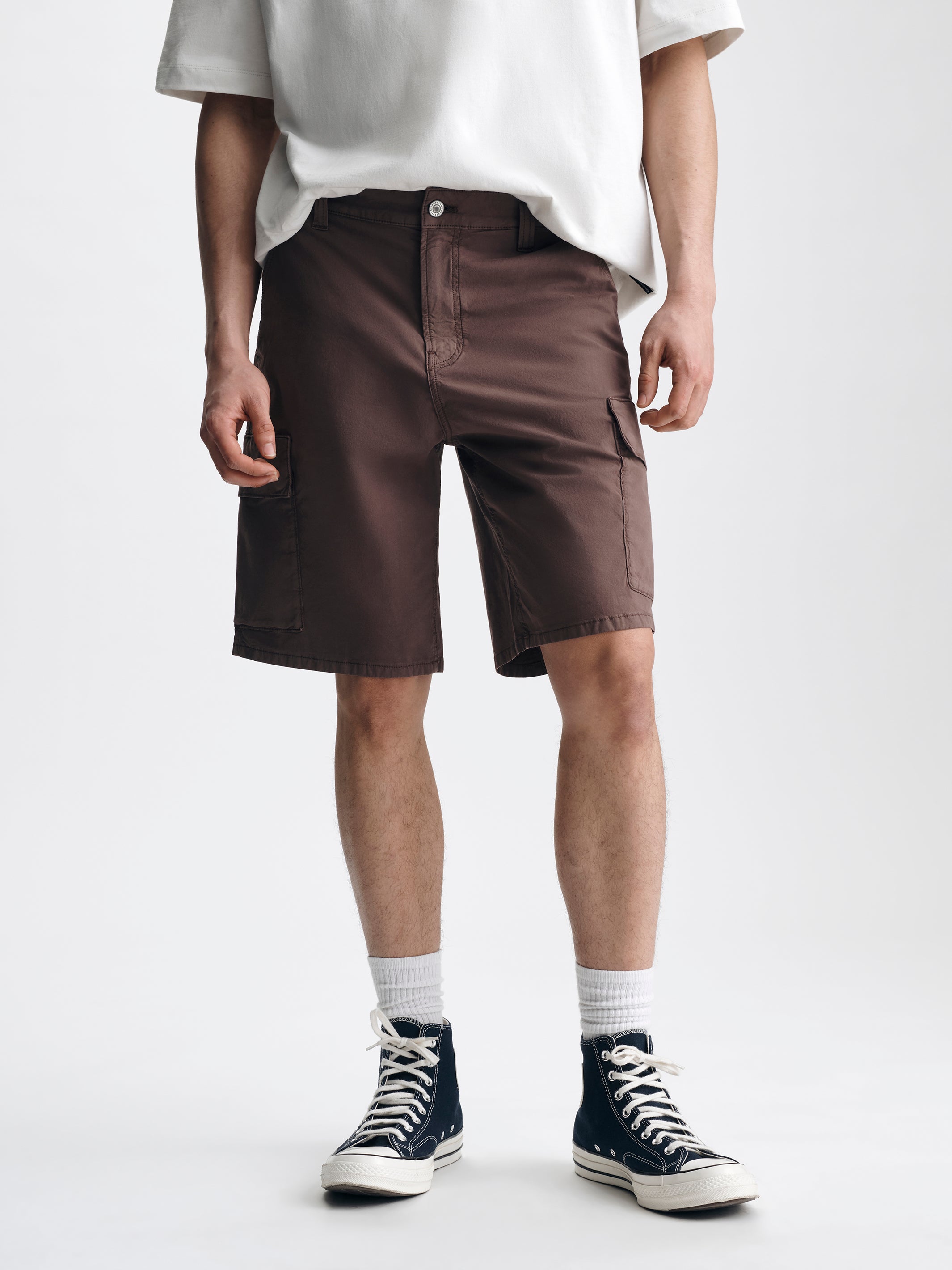 Men's Graham Cargo Shorts in French Roast Colored Parachute - BROOKLYN INDUSTRIES