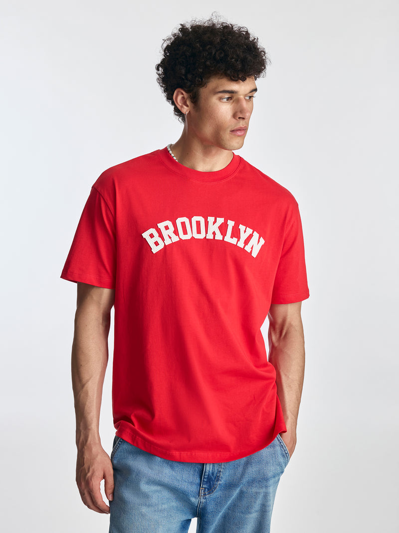 Men's Brooklyn T-Shirt in Goji Berry - BROOKLYN INDUSTRIES