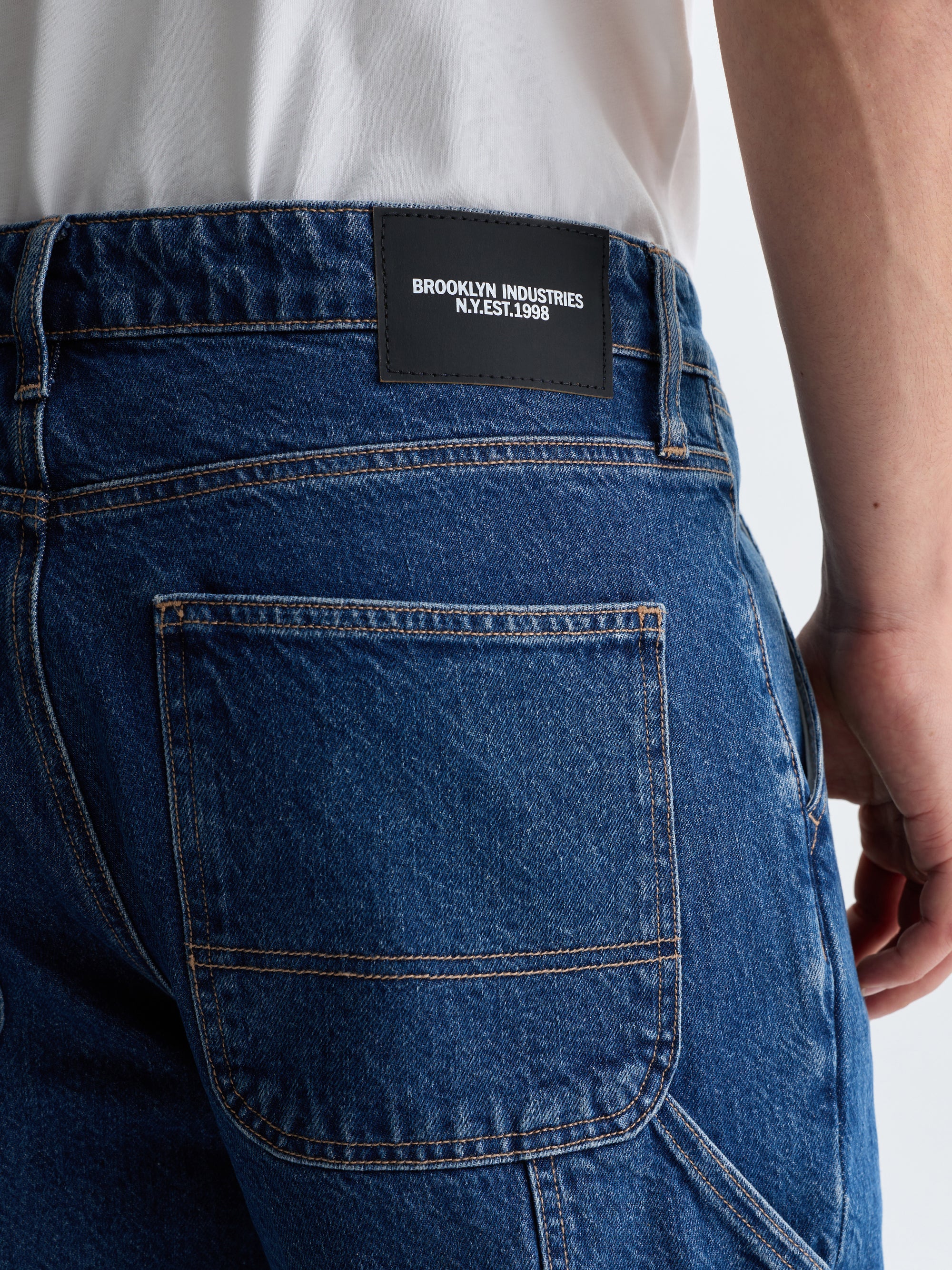 Men's Williamsburg Carpenter Jeans in Dark Blue Denim - BROOKLYN INDUSTRIES