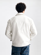 Men's Logo Zip-Up Trucker Jacket in White Onyx - BROOKLYN INDUSTRIES