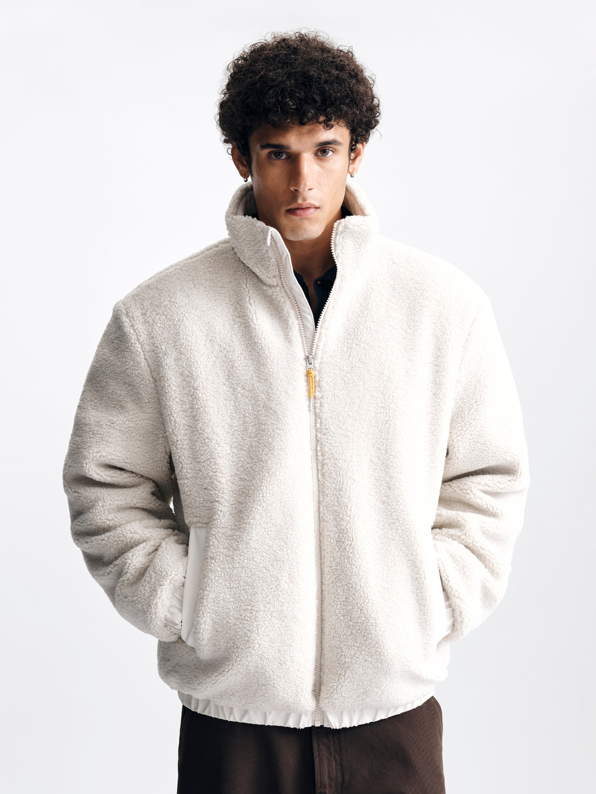 Men's Brooklyn Sherpa Jacket in Silver Birch - BROOKLYN INDUSTRIES