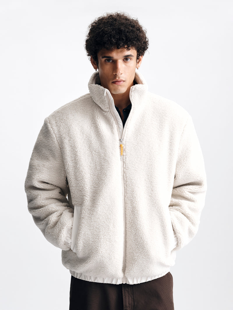 Men's Brooklyn Sherpa Jacket in Silver Birch - BROOKLYN INDUSTRIES