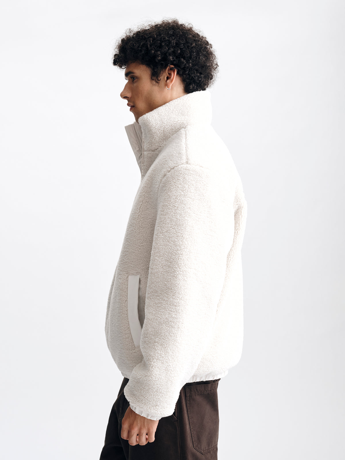 Men's Brooklyn Sherpa Jacket in Silver Birch - BROOKLYN INDUSTRIES