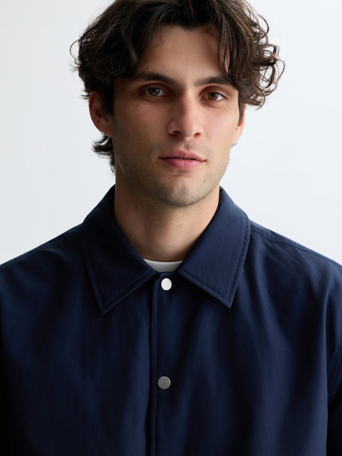 Men's Logo Coaches Jacket in Navy Blazer - BROOKLYN INDUSTRIES