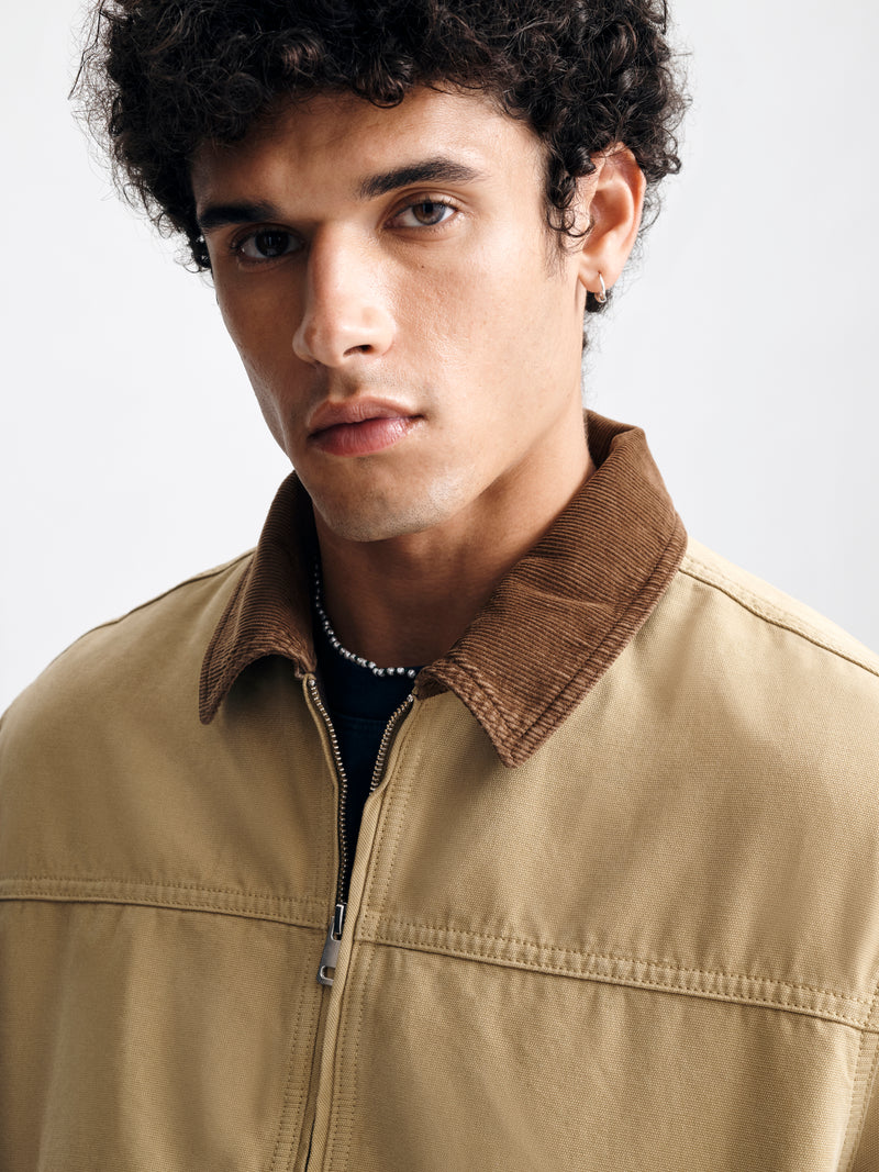 Men's Leonard Canvas Jacket in Camel Canvas - BROOKLYN INDUSTRIES