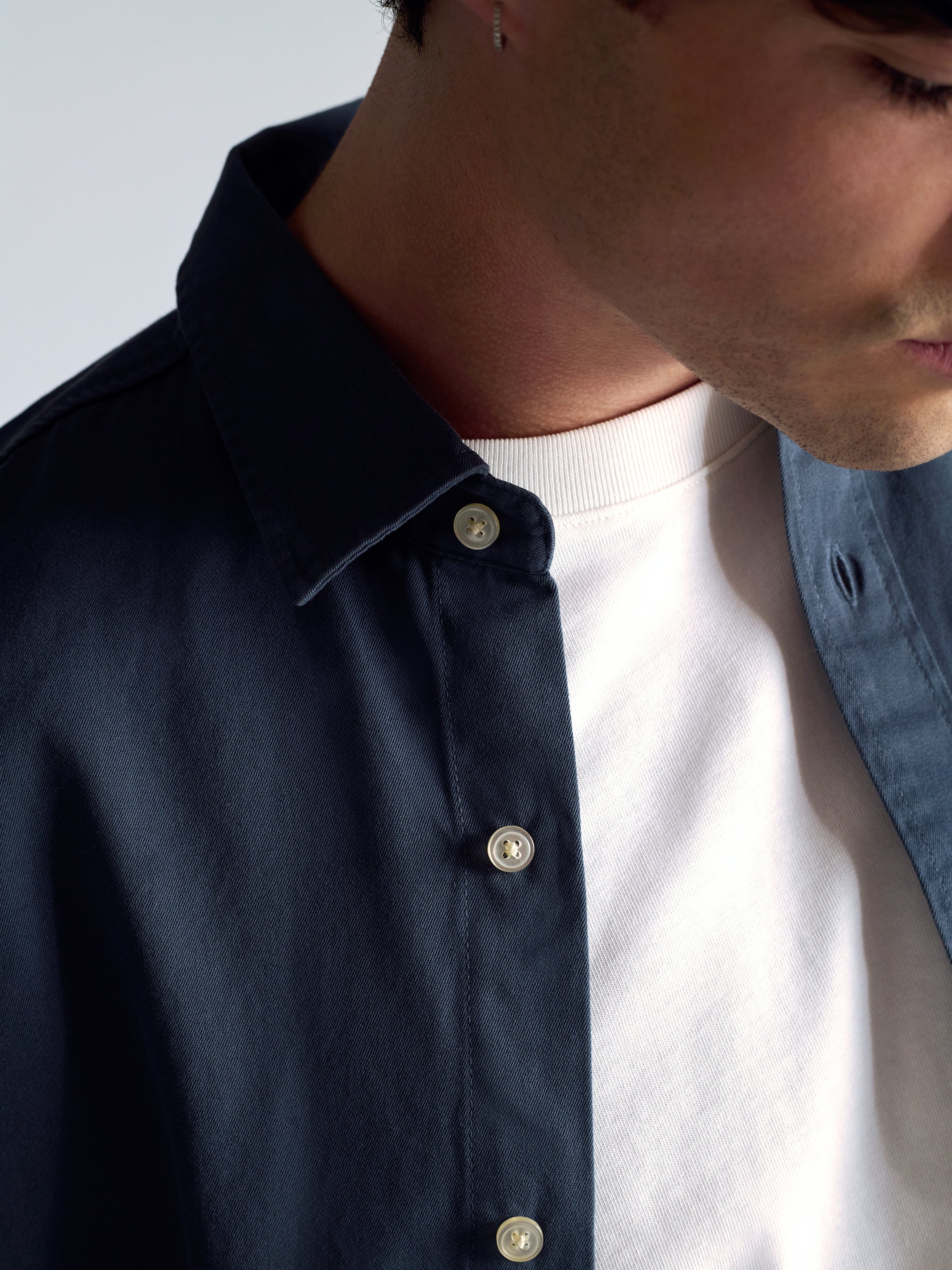 Men's Long Sleeve Shirt In Orion Blue - BROOKLYN INDUSTRIES