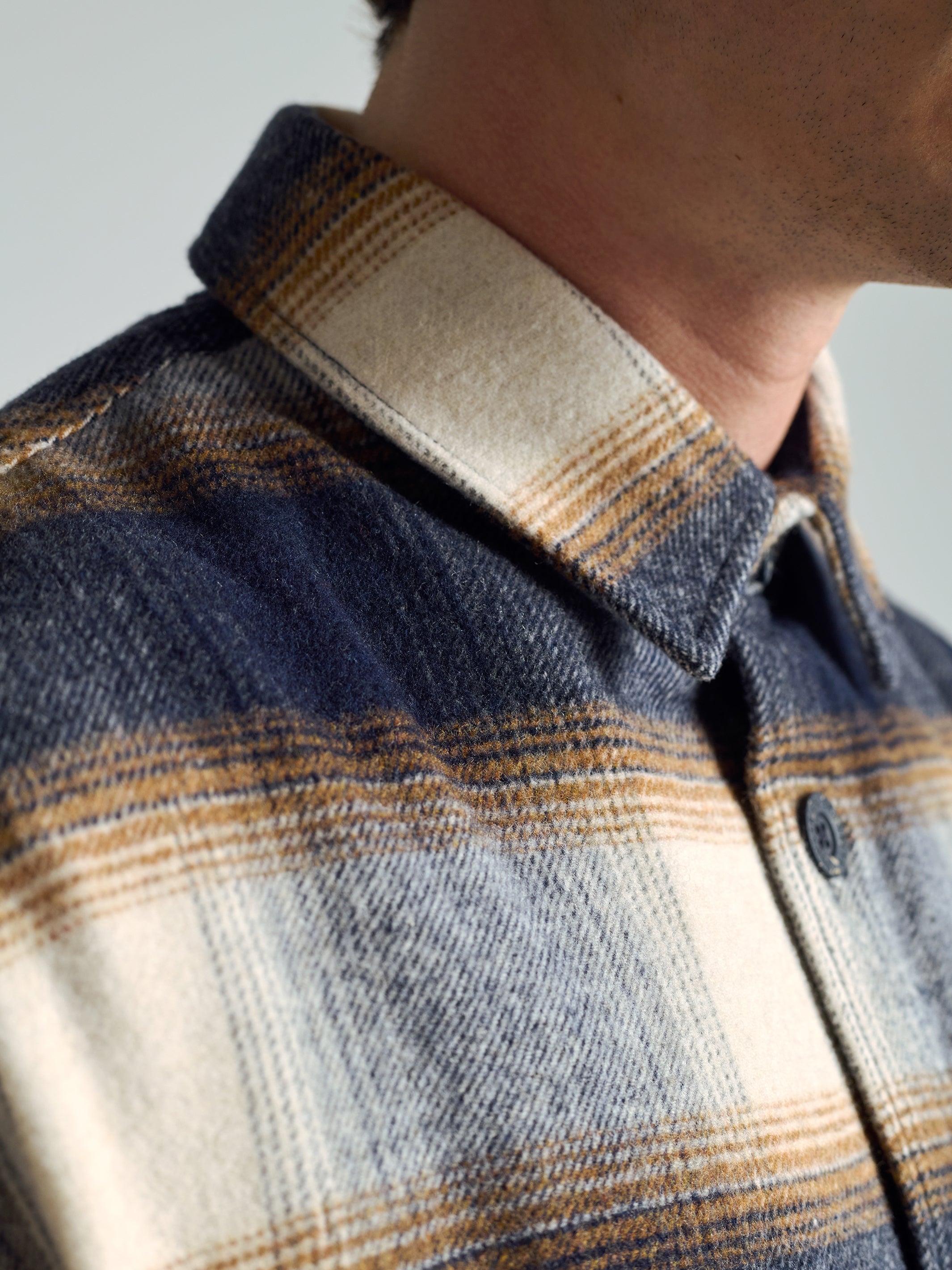 Men's Overshirt In Brown Check - BROOKLYN INDUSTRIES