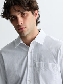 Men's Long Sleeve Pocket Shirt in White - BROOKLYN INDUSTRIES