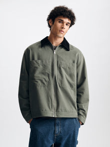 Men's Oversized Utility Overshirt in Thyme - BROOKLYN INDUSTRIES